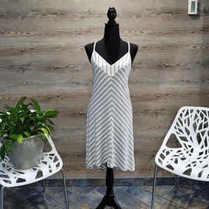 Laila Jayde Grey and White stripe dress